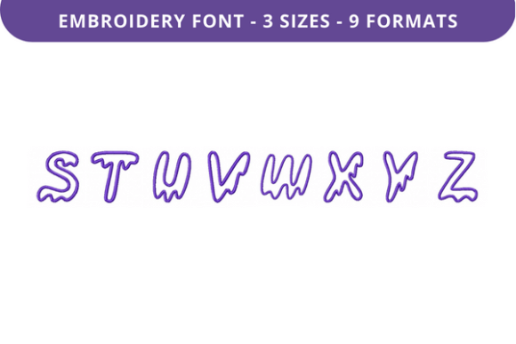 Drippy Ghost Font Uppercase S to Z: A Versatile Embroidery Font for Creative Projects