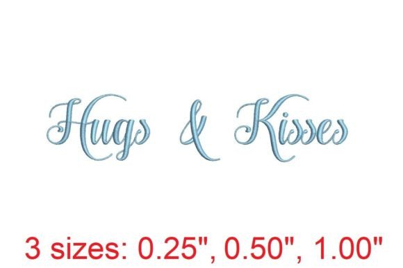 Introducing Hugs and Kisses Embroidery Font