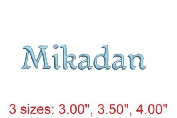 Mikadan Embroidery Font