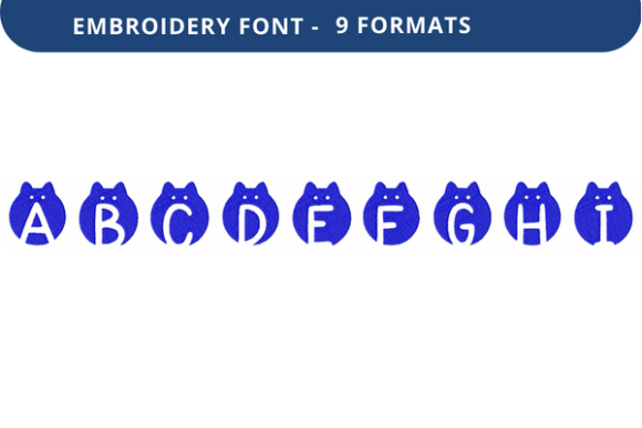 Skulls and Kitties Font A to I: A Versatile Embroidery Font for Creative Projects
