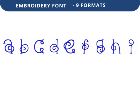 Vine Nouveau Font Lowercase a to I: A Versatile Embroidery Font for Creative Projects
